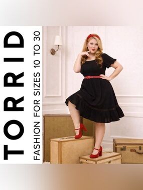 Torrid Black Retro Chic Belted Seersucker Fit & Flare Swing Dress, Large, NWT!